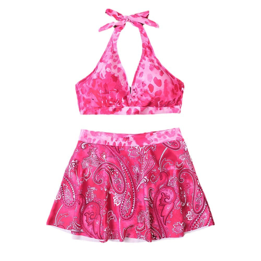 Maillot de bain bikini à lacets et imprimé tendance pour femme