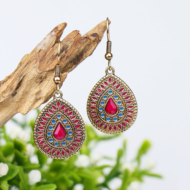 Pendientes geométricos retro de estilo étnico bohemio