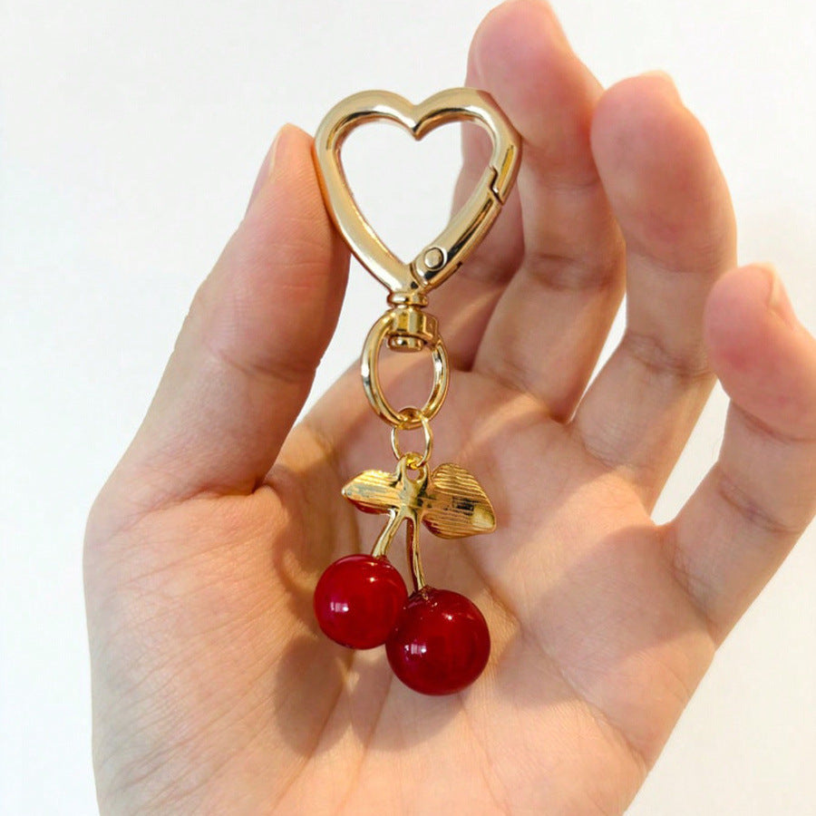 Personalized Creative Cherry Heart-Shaped Key Chain