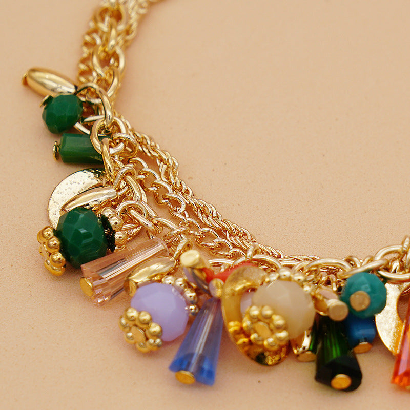 Pulsera de cadena de cuentas multicapa bohemia
