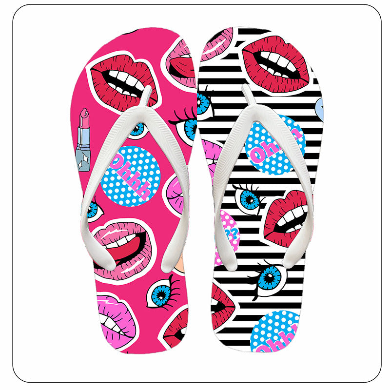 Summer Beach Flat Flip-Flops in PVC Solid Color