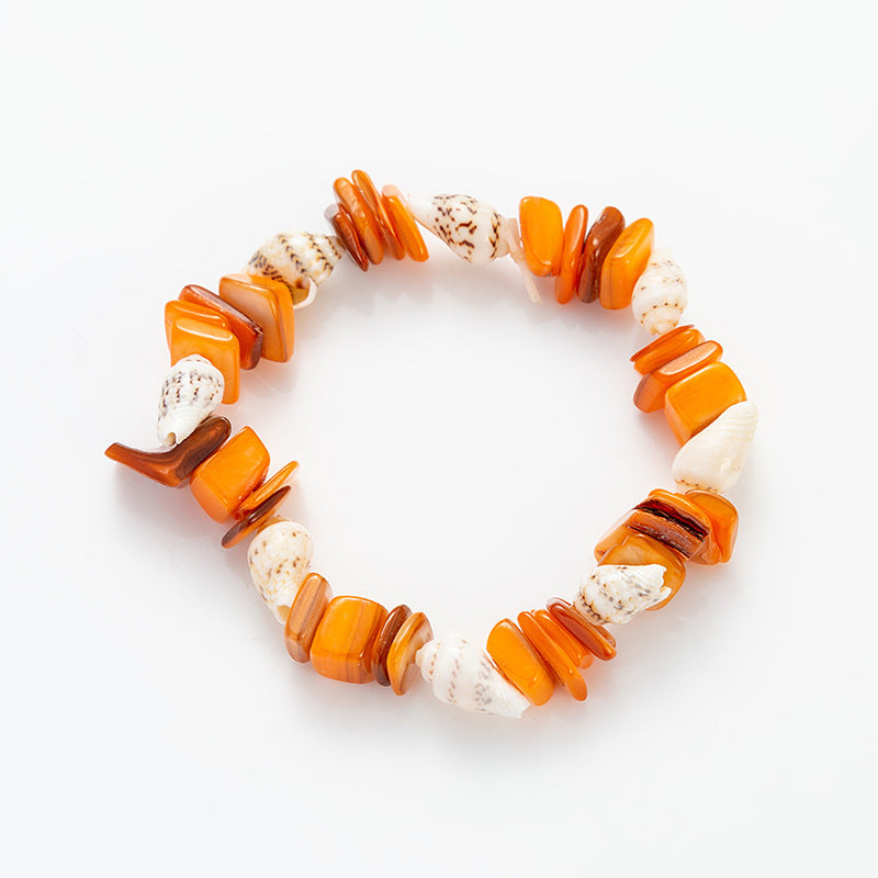 Bohemian Multicolor Irregular Stones Conch Bracelet