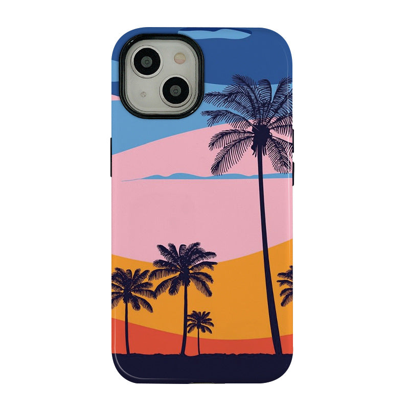 All-Inclusive Cartoon Coconut Print Soft iPhone Case