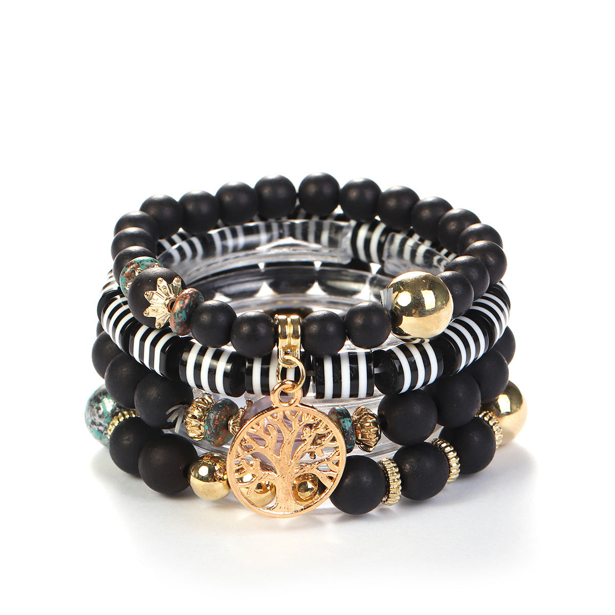 Pulsera multicapa arcoíris creativa y bohemia