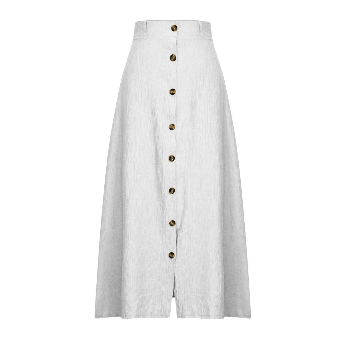 Summer Women Casual Button Decorative Cotton Skirt