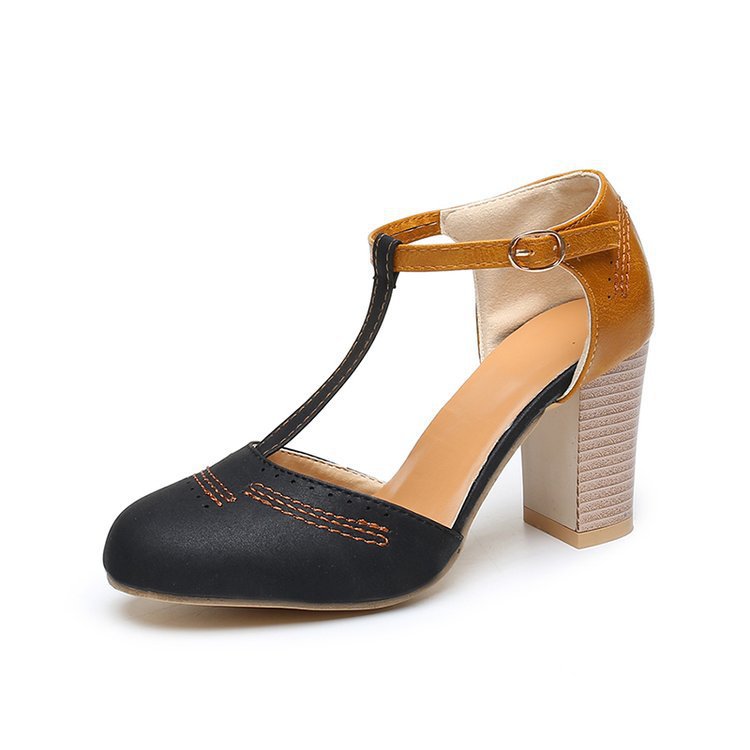 Zapatos de tacón alto con punta redonda y diseño de bloques de color de ante para mujer