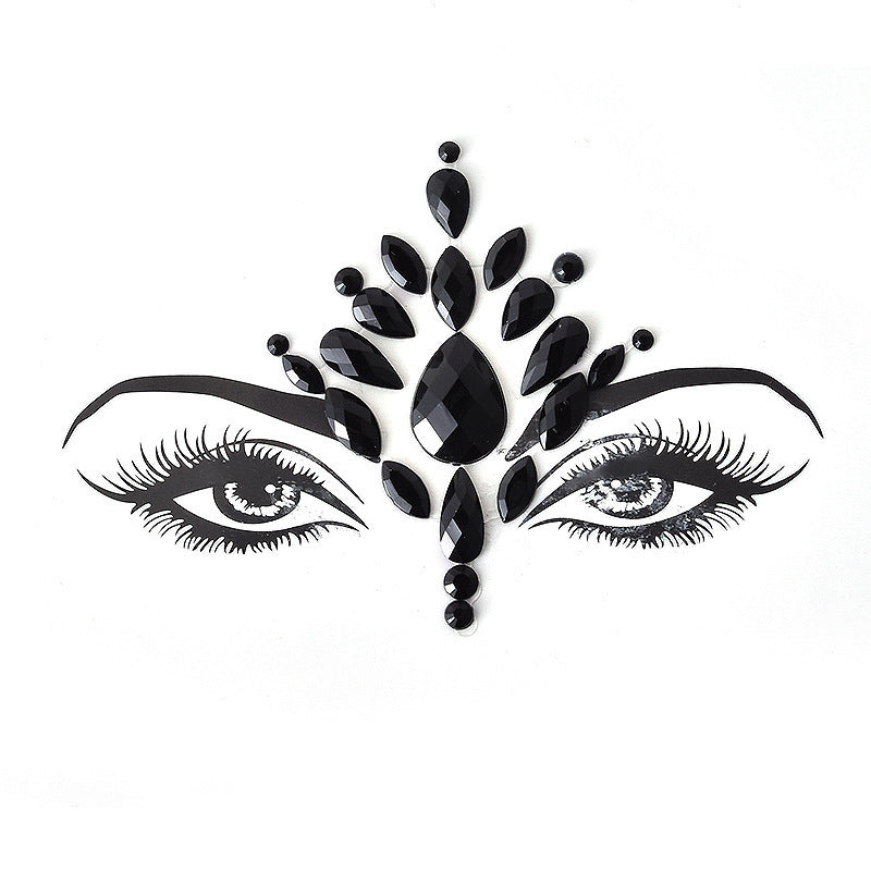 Autocollant en résine pour sourcils, décoration de visage, carnaval d'Halloween