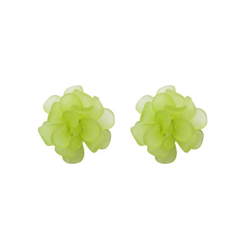 Women Fashion Elegant Solid Color Floral Earrings