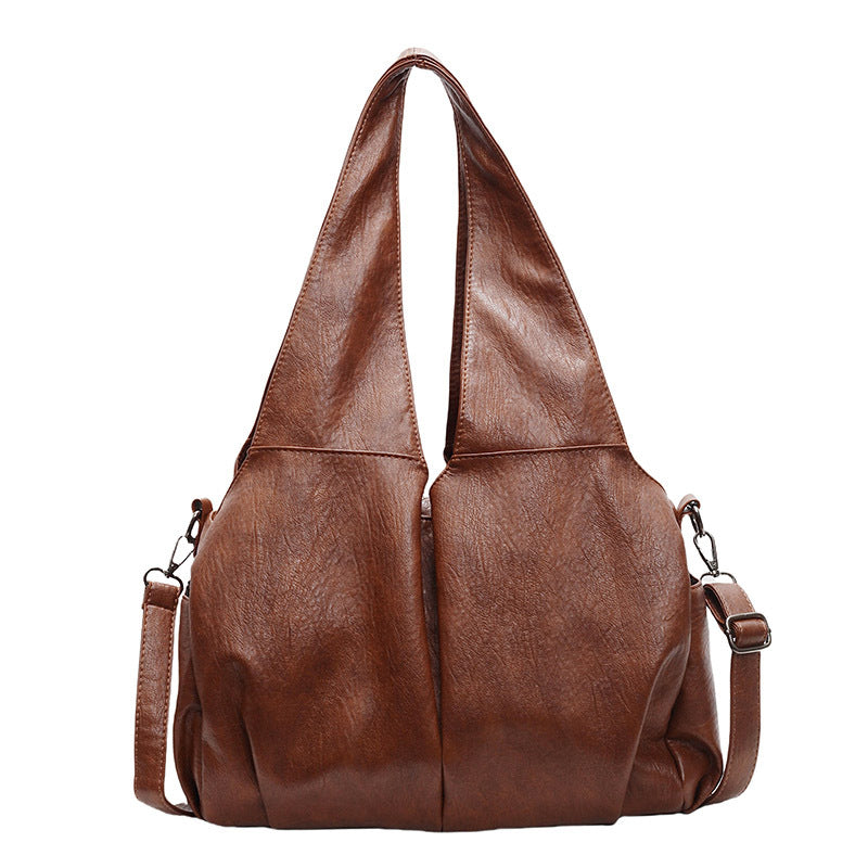 Bolso de mano informal de gran capacidad en color liso para mujer