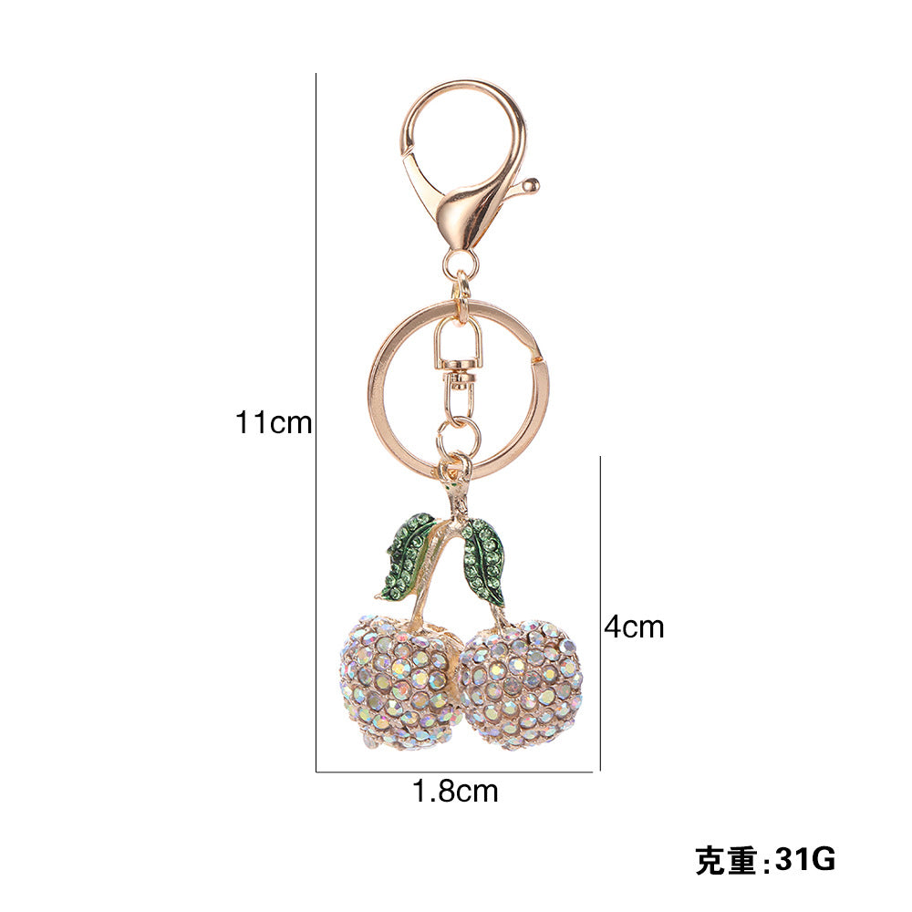 Creative Rhinestone Cherry Fruit Key Chain
