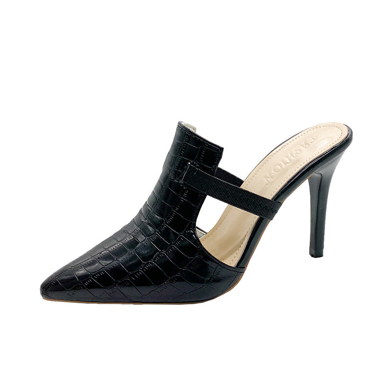 Chaussures à talons hauts et bout pointu pour femmes, couleur unie, sexy