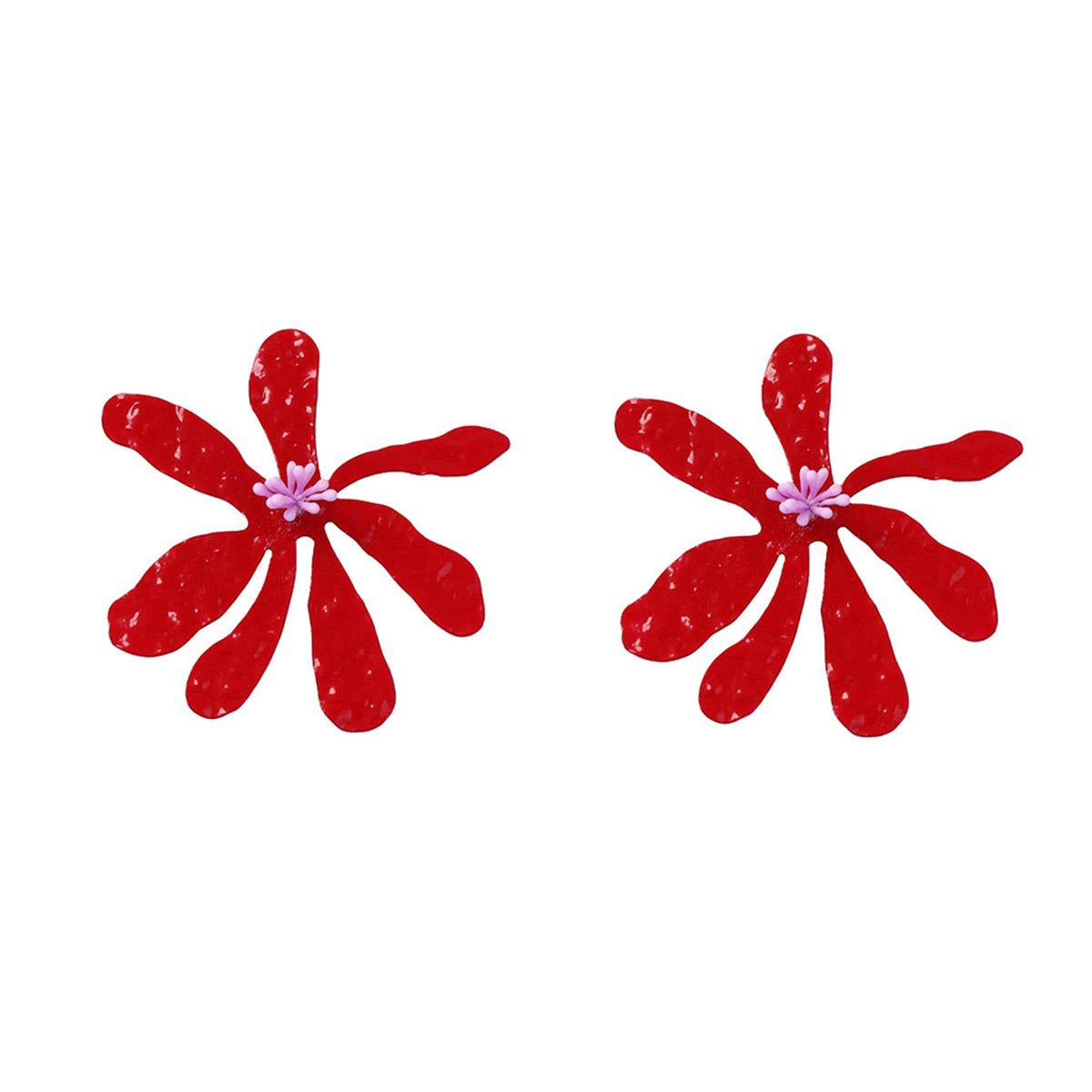 Personalized Exaggerated Metal Floral Earrings - Unique Flower Style Jewelry