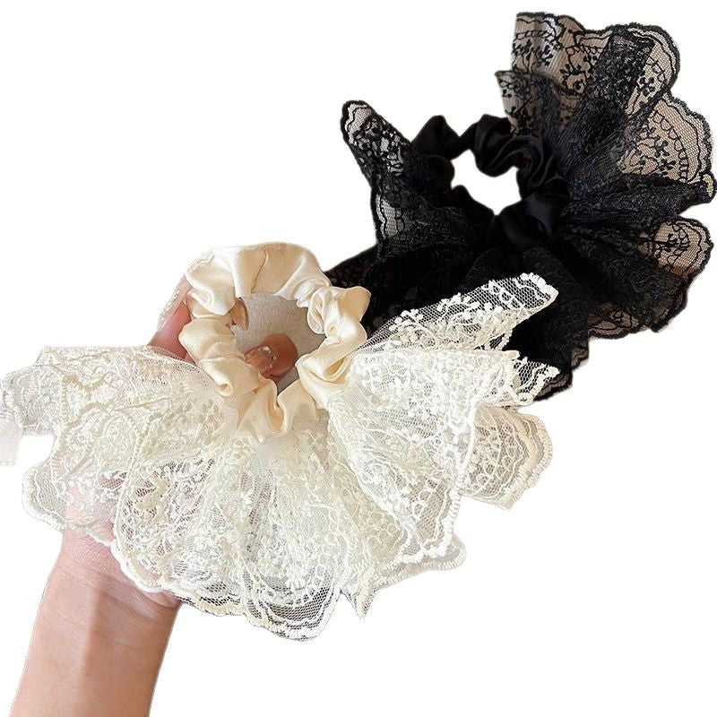 Falda elegante de mujer de color liso con doble capa y encaje elástico