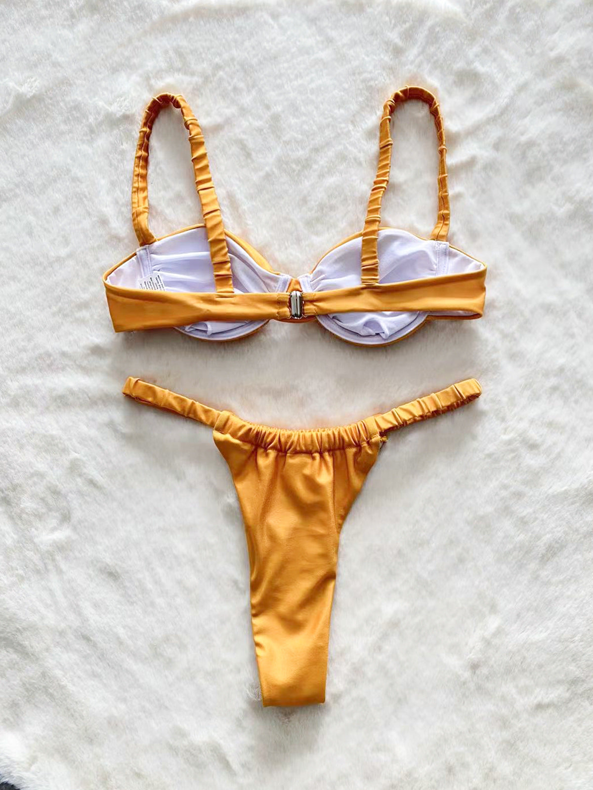 Summer Vacation Solid Color Bikini Swimwear