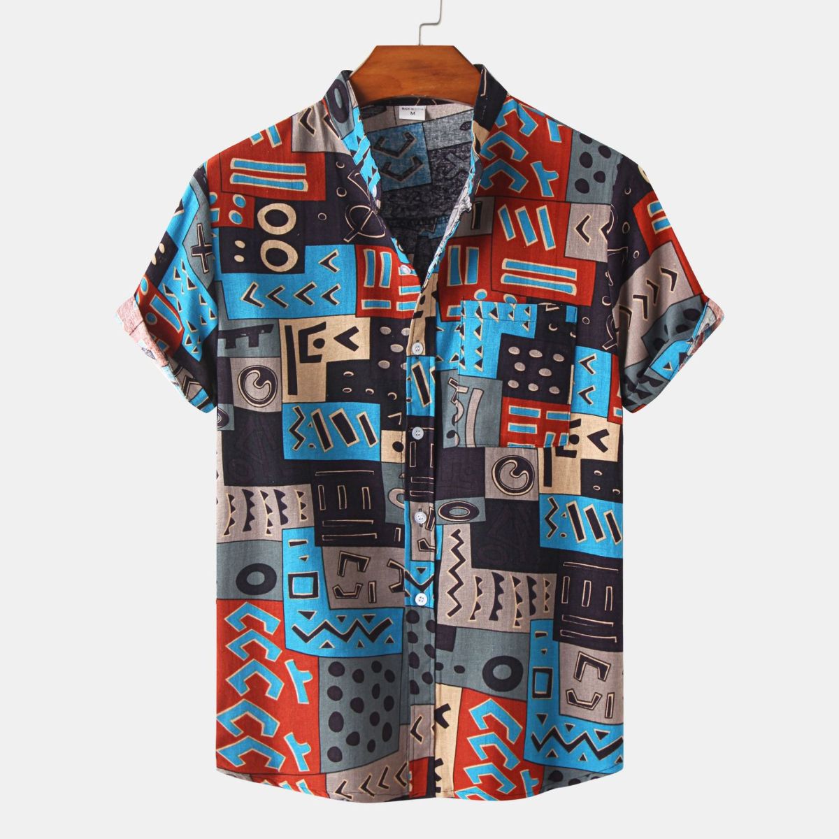 Camisa de verano para hombre con estampado de rayas y flores diminutas en 3D