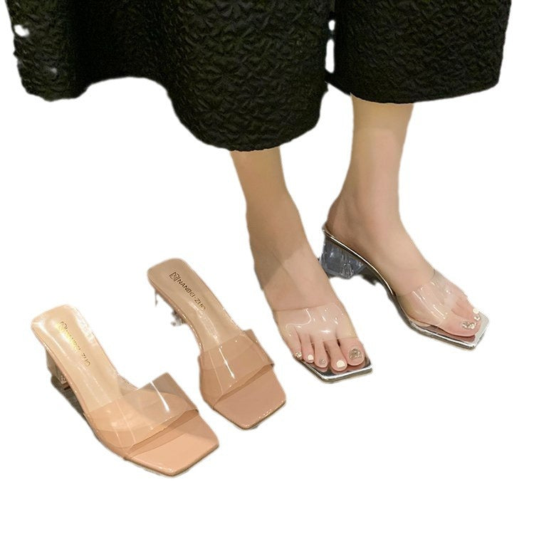 Vêtements d'été à talons hauts transparents et cristal