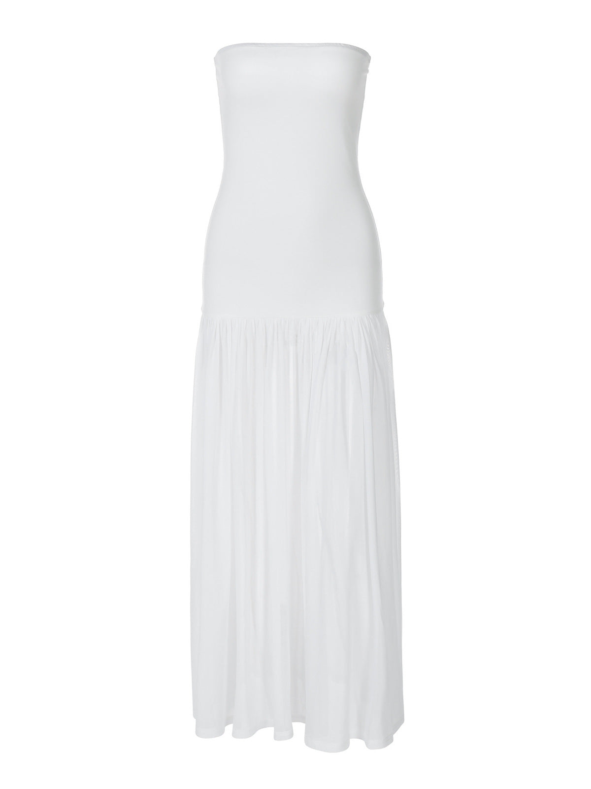 Vestido largo tubo de color liso sexy a la moda para mujer