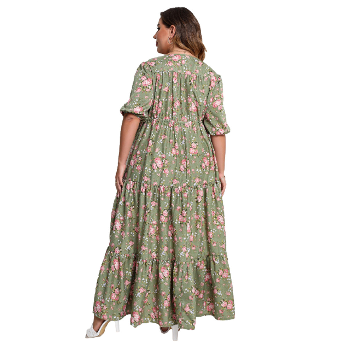 Vestido holgado informal de verano con estampado floral bohemio para mujer, talla grande