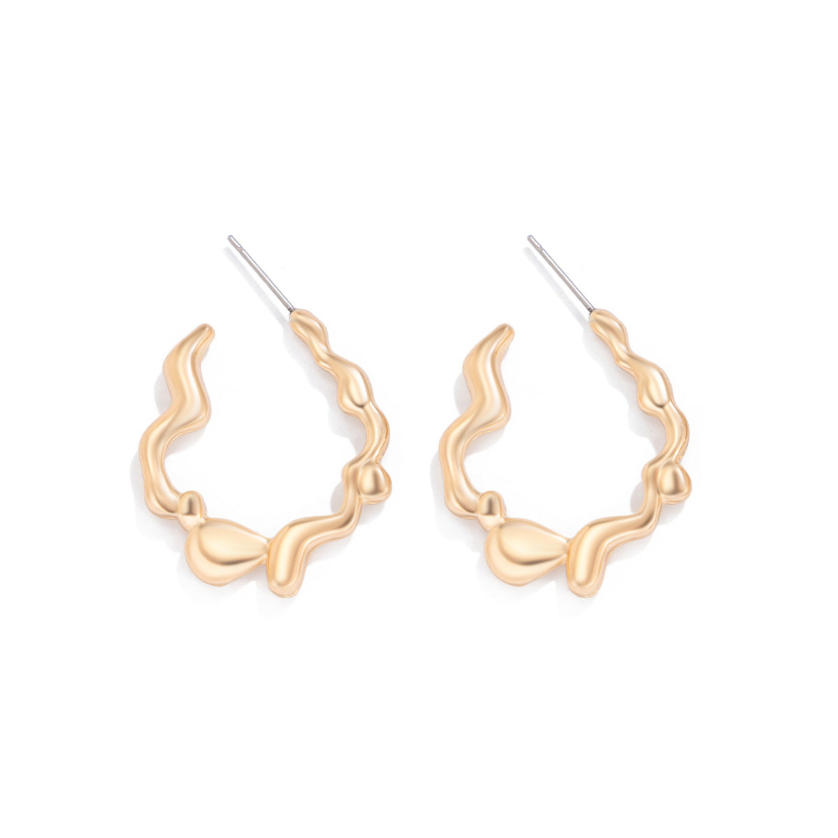 Creative Lava Heart-Shaped Asymmetric Stud Earrings