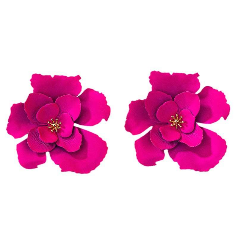 Bohemian Creative Exaggerated Floral Earrings