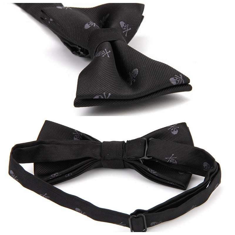 Men Unique Halloween Skull Pattern Bow Tie