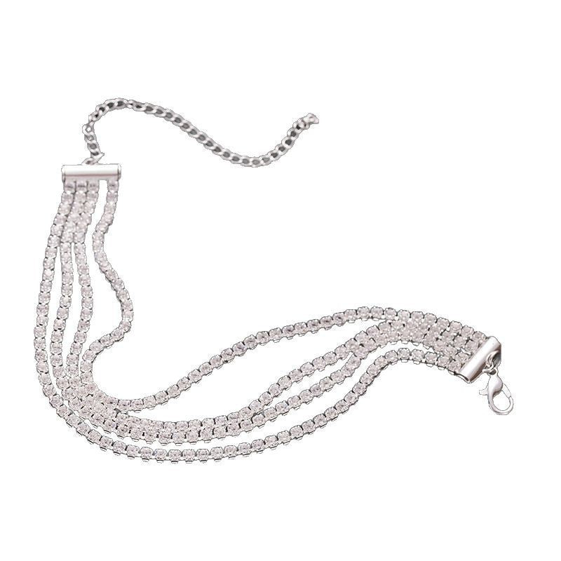 Women Fashion Simple Zircon Bracelet Metal Jewelry