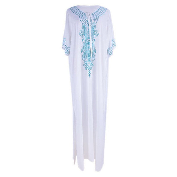 Women Fashion Vacation Boho Embroidered Cover-Up
