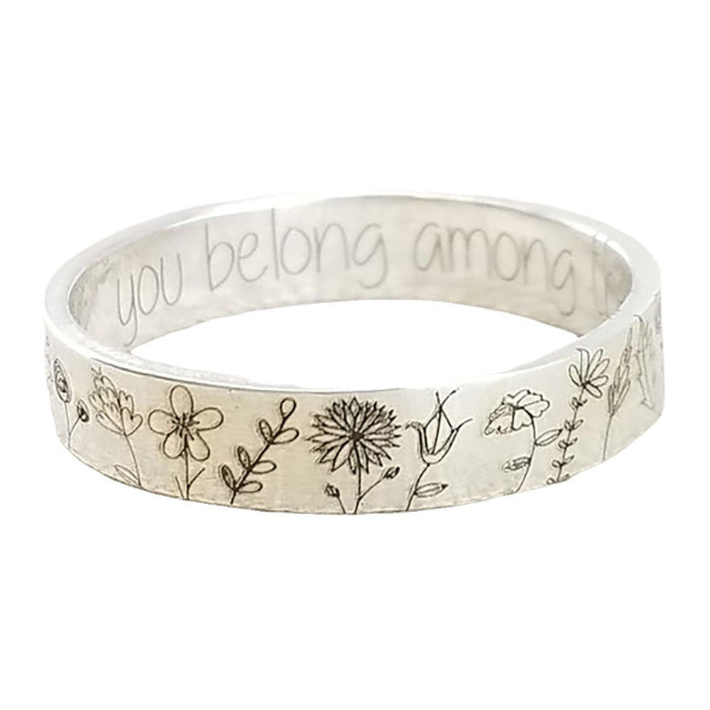 Women Fashion Simple Dandelion Floral Ring Alloy Pastoral Style