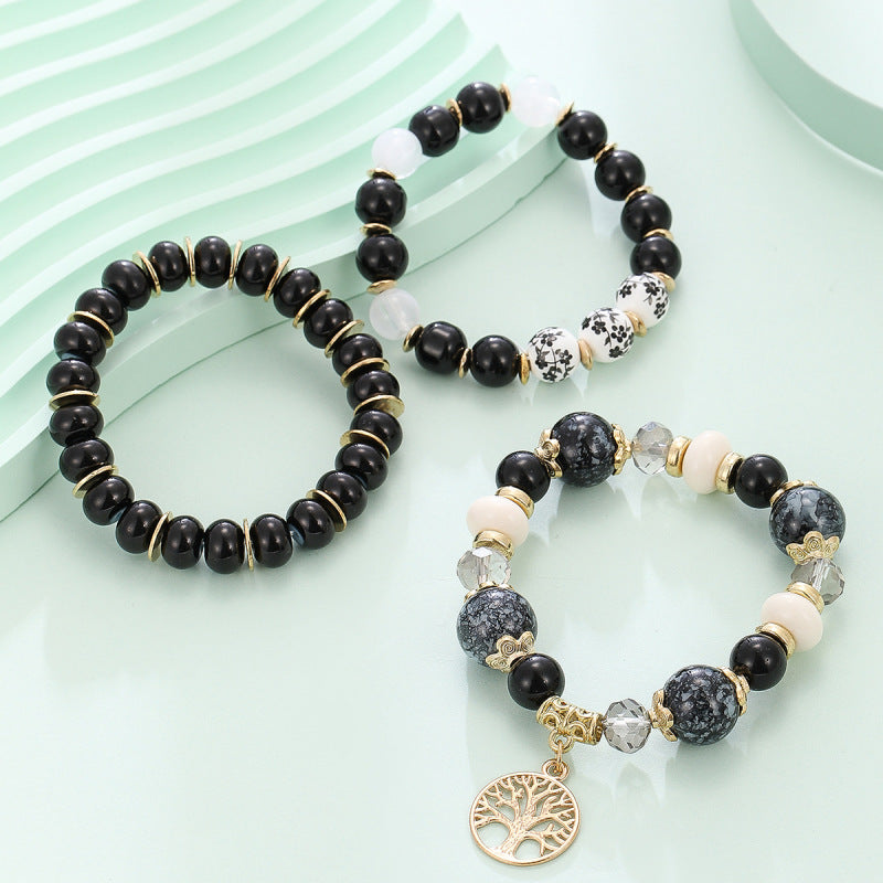 Bohemian Glass Ceramic Life Tree Multi-Layer Bracelet