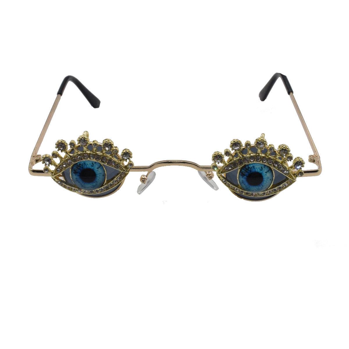 Gafas de sol punk con cristales de estrás esmeralda distintivos