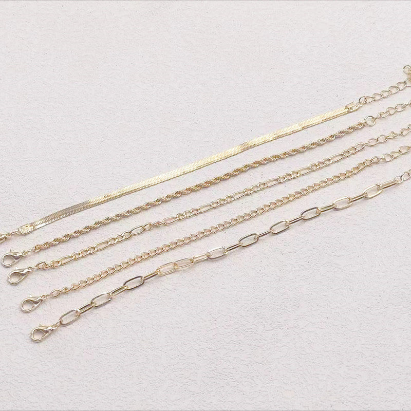 Bohemian Minimalist Women Metal Figaro Chain Bracelet