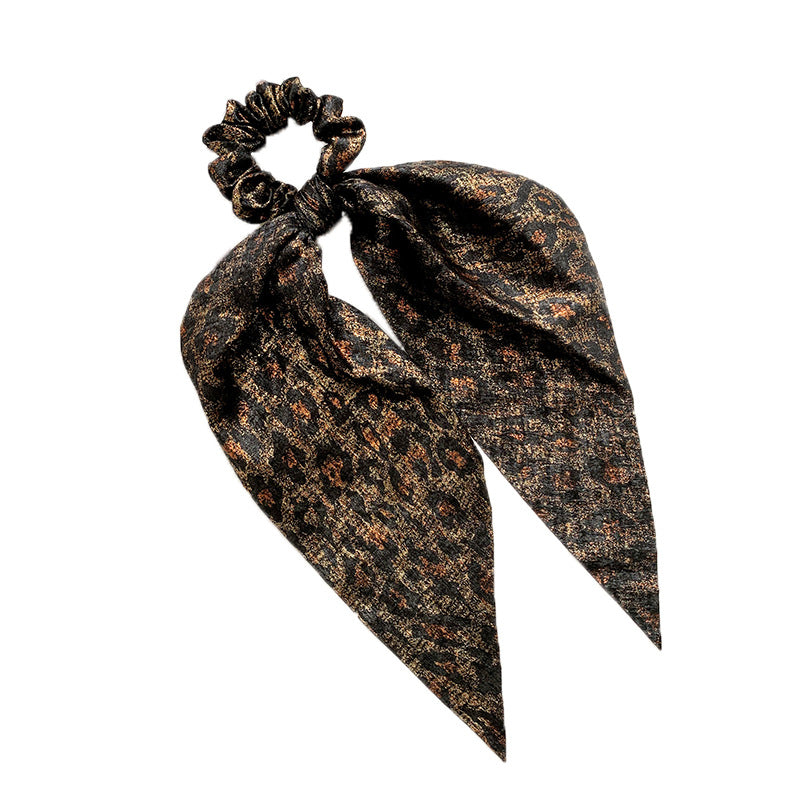 Élastiques à cheveux en ruban à motif léopard et serpent pour femmes