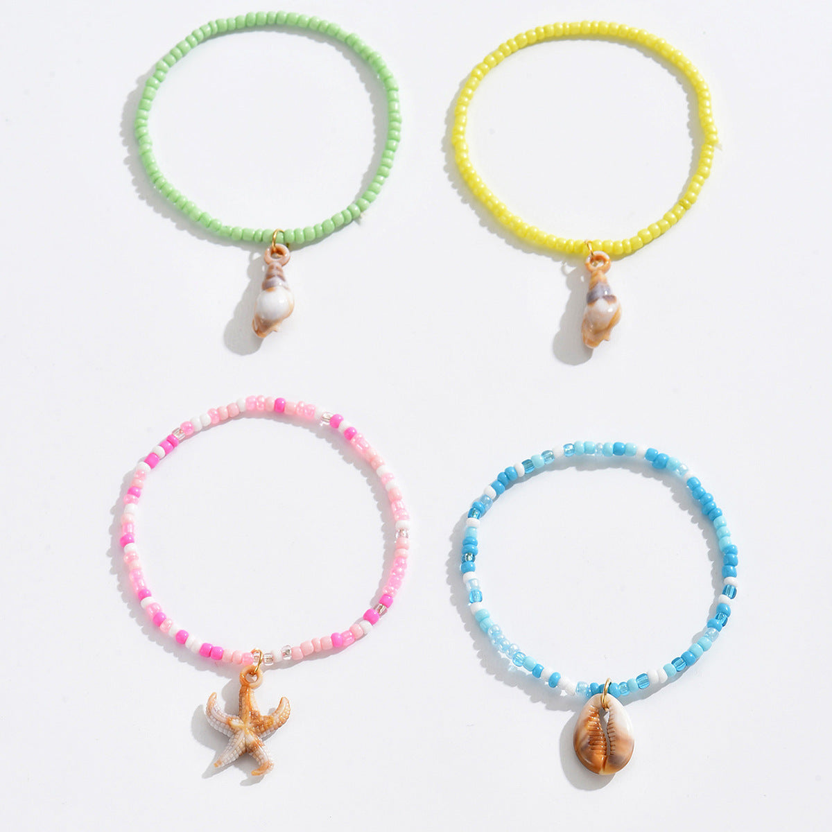 Multicolor Bohemian Mi Zhu Starfish Shell Sea Bracelet Set