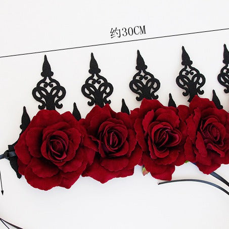 Accessoires pour cheveux gothiques vintage roses pour Halloween