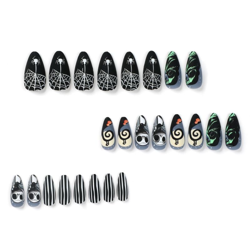 Women Halloween Frosted Skull Pumpkin False Nails
