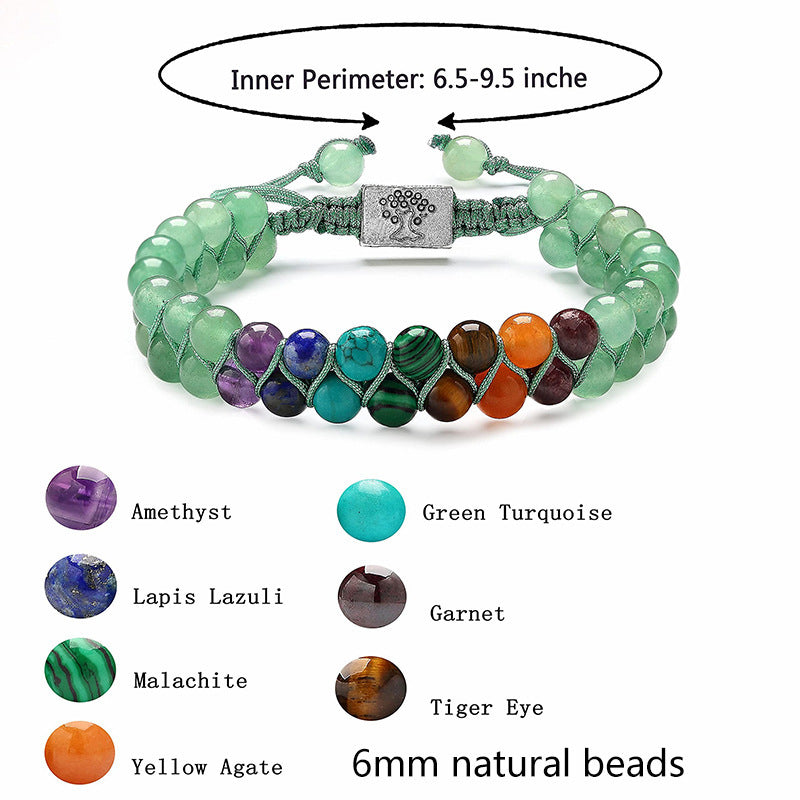 Unisex Casual Bohemian Turquoise Double Layer Bracelet
