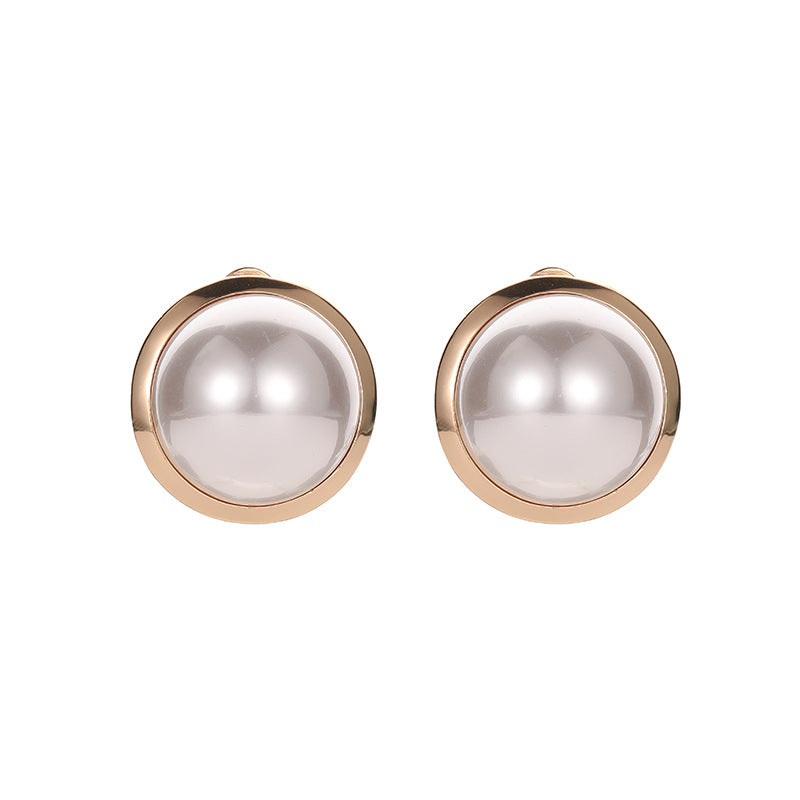 Boucles d'oreilles rondes élégantes et simples pour femmes, style OL