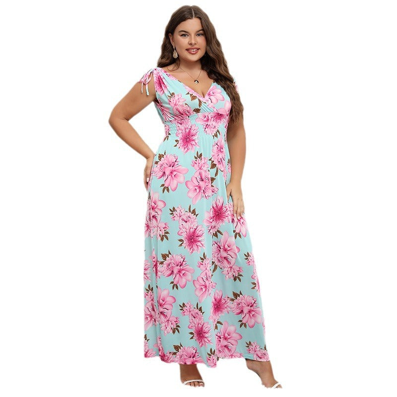 Plus Size Women's Casual Floral Maxi Dress