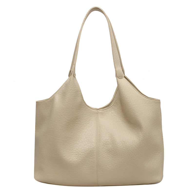 Sac fourre-tout décontracté simple de grande capacité pour femme, couleur unie