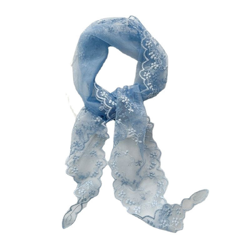 Écharpe brodée creuse en dentelle pour femme, mode été