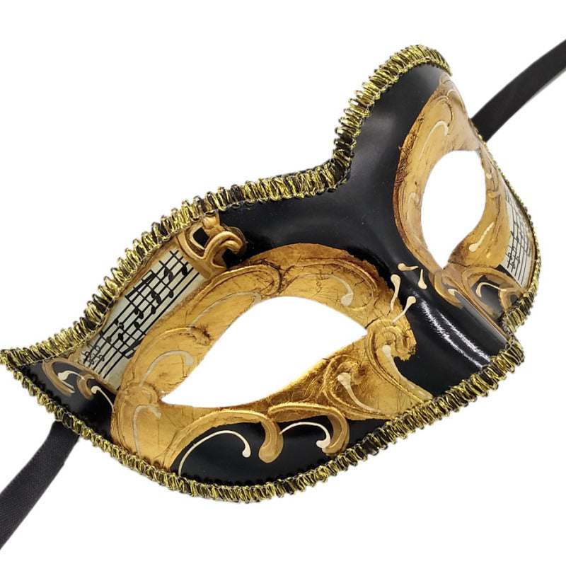 Men Retro Color Matching Halloween Half Face Mask