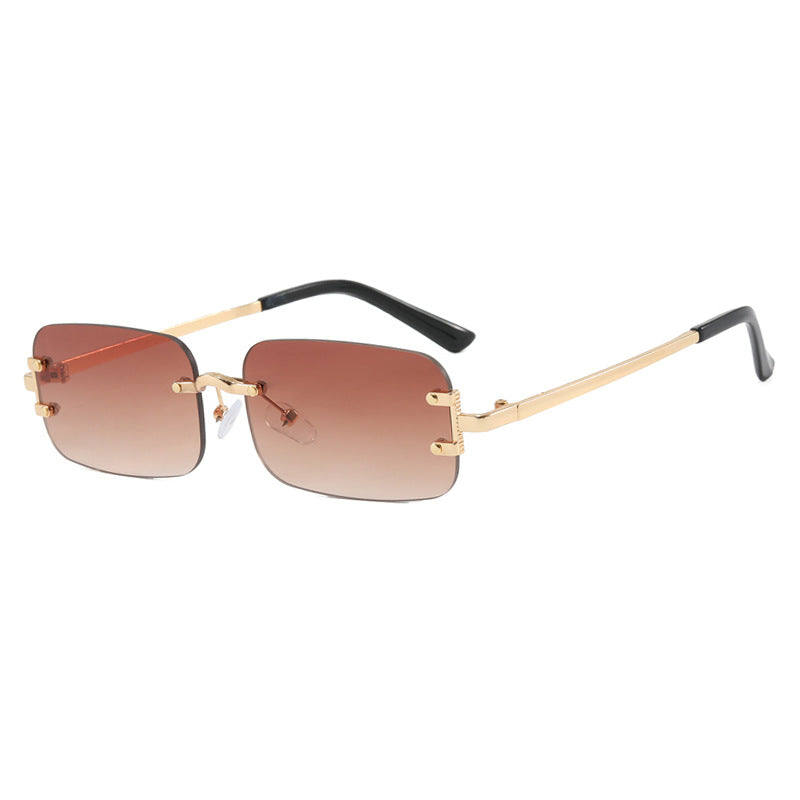 Gafas de sol cuadradas sin montura informales de moda para mujer