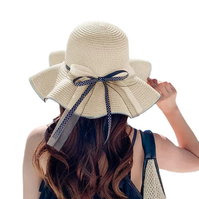 Beach Holiday Straw Sun Hat Dome Style Fabric