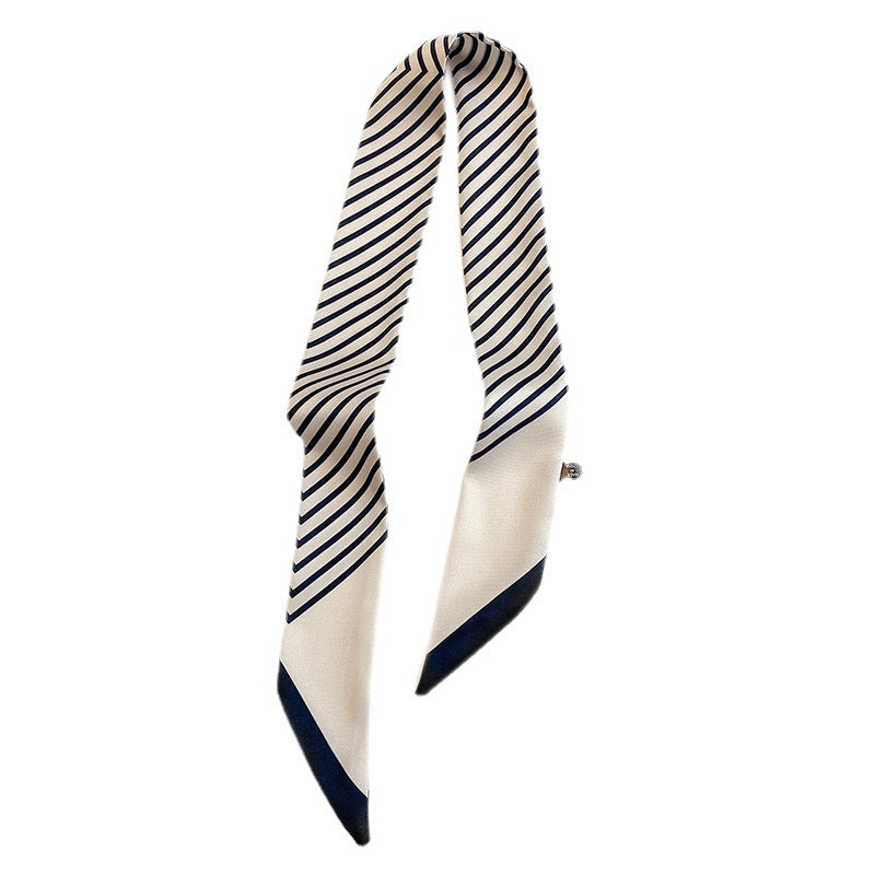 Bufanda con asa para bolso con lazo y estampado de rayas de moda