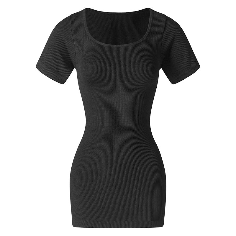 Women Fashion Solid Color Slim-Fit Yoga Dress