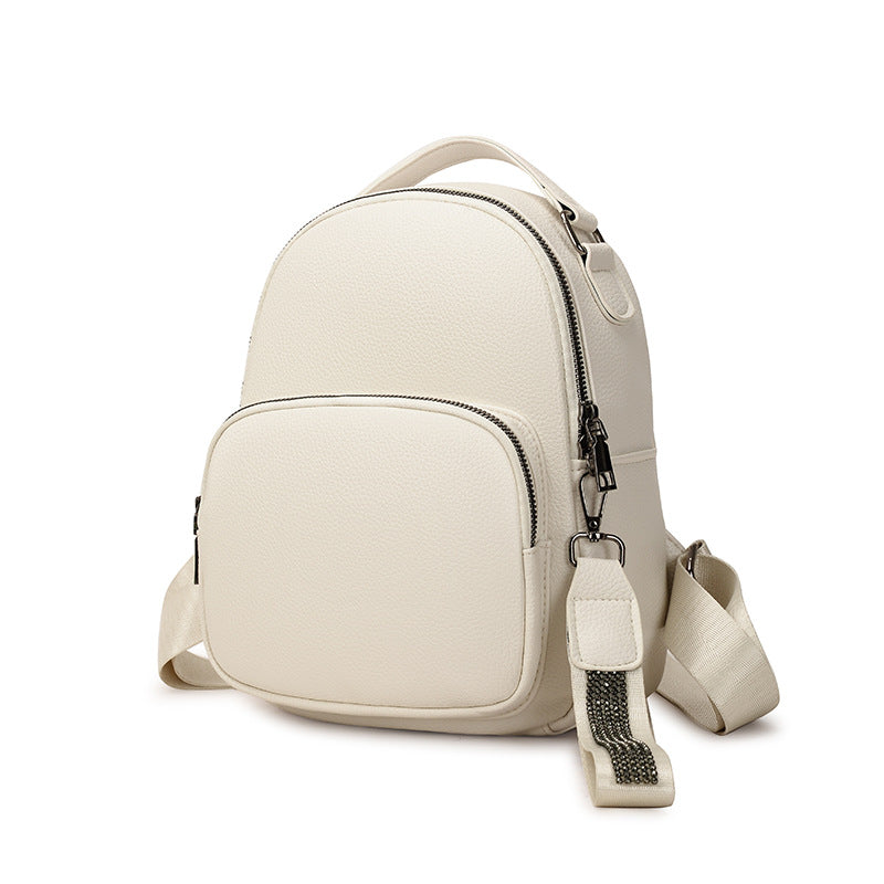 Women PU Soft Leather Small Casual Backpack