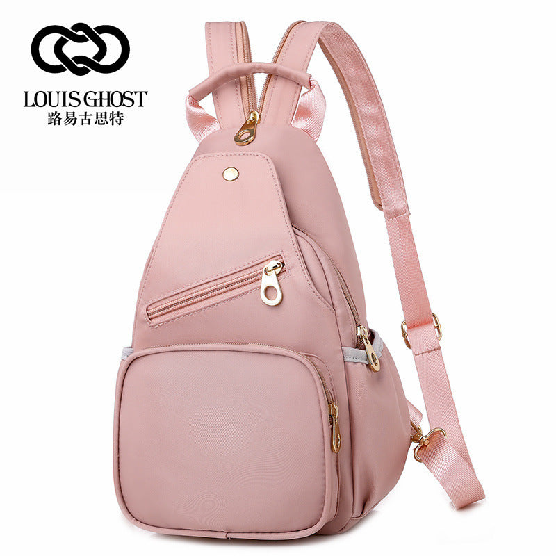 Women Mini Chest Bag Casual Backpack with Oxford Cloth