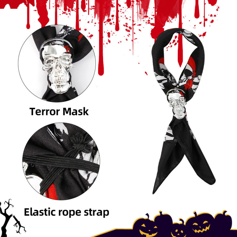 Costume d'Halloween pour enfants avec nœud papillon fantôme et accessoires tête de mort