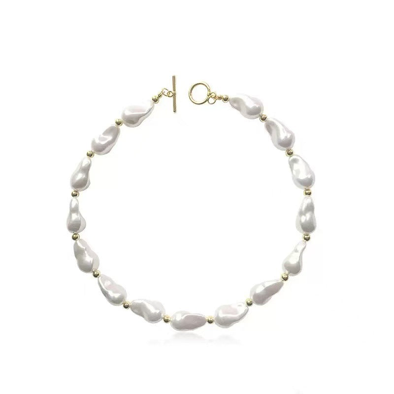 Collar elegante de perlas de imitación para mujer, accesorio de moda