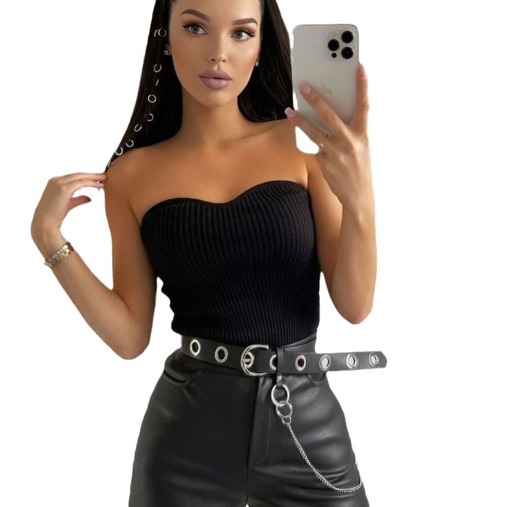 Summer Women Fashion Pullover Knitted Tube Top